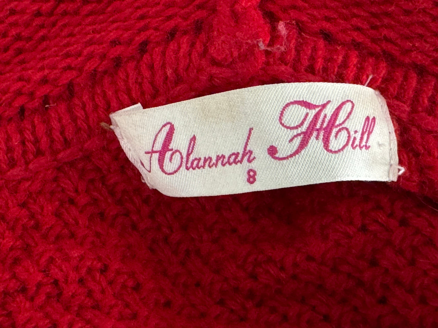 Alannah Hill Red Cardigan with Hood and Pom Poms