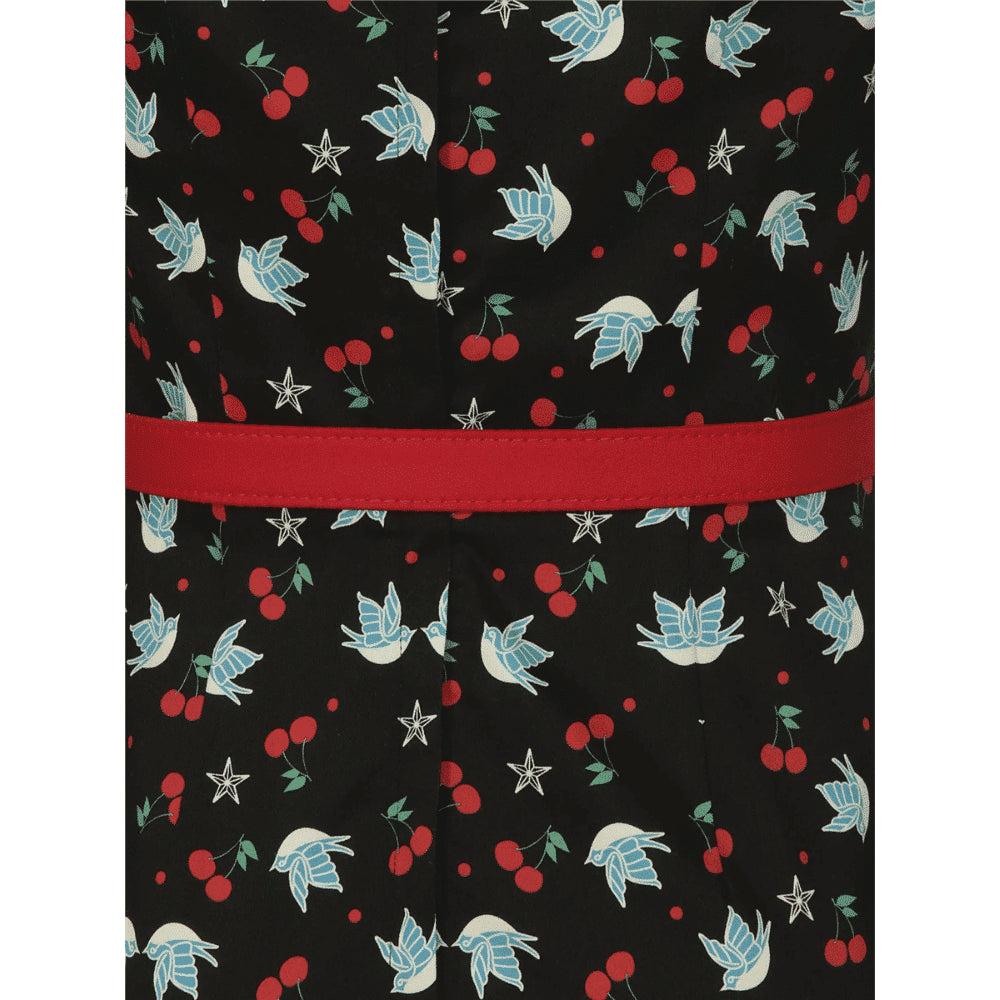 Collectif Meg Swallows & Cherries Pencil dress