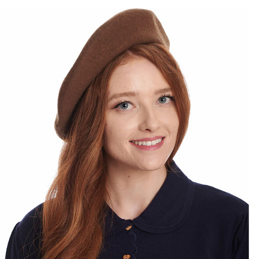 Clare Beret in Coffee Brown