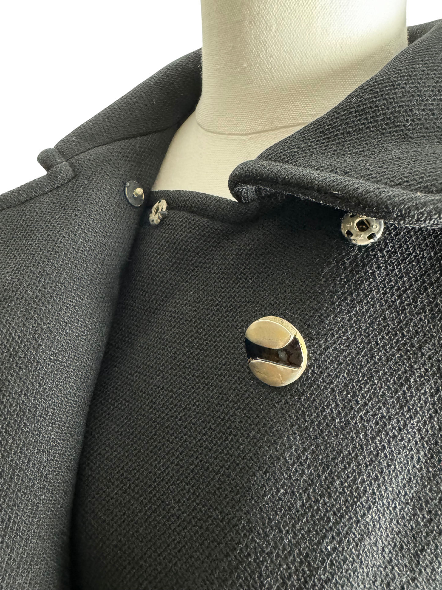 Original 60's Vintage Black Wool Double Breasted Coat