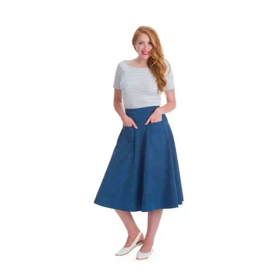 Book Smart Blue Pinafore 50s Dress & Skirt