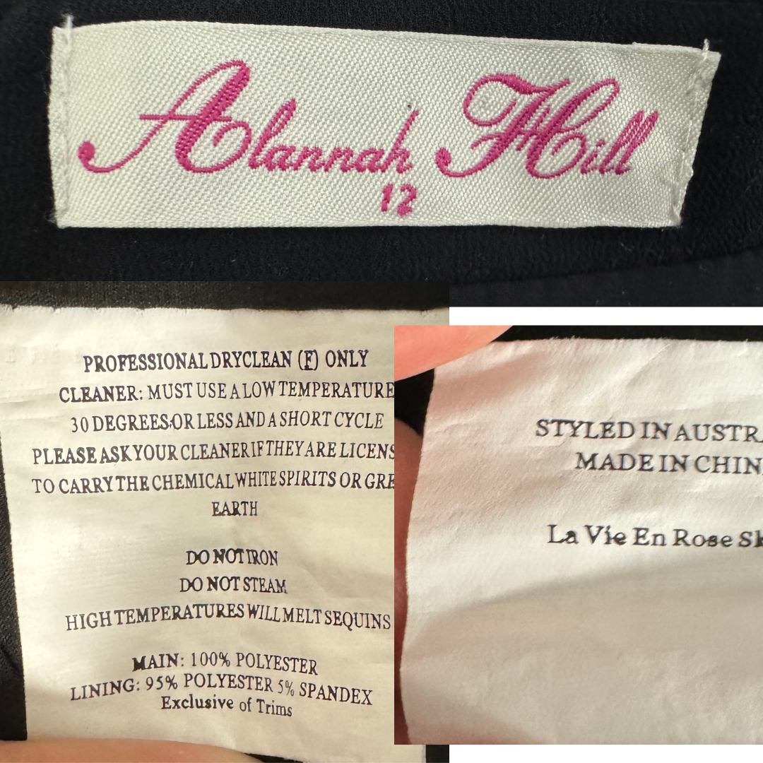 Alannah Hill Black La Vie en Rose Skirt