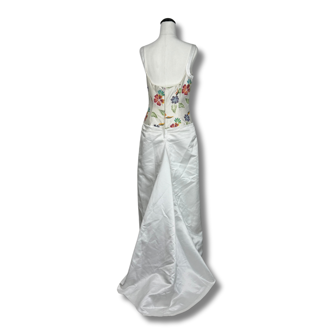 Vintage 90s formal white gown