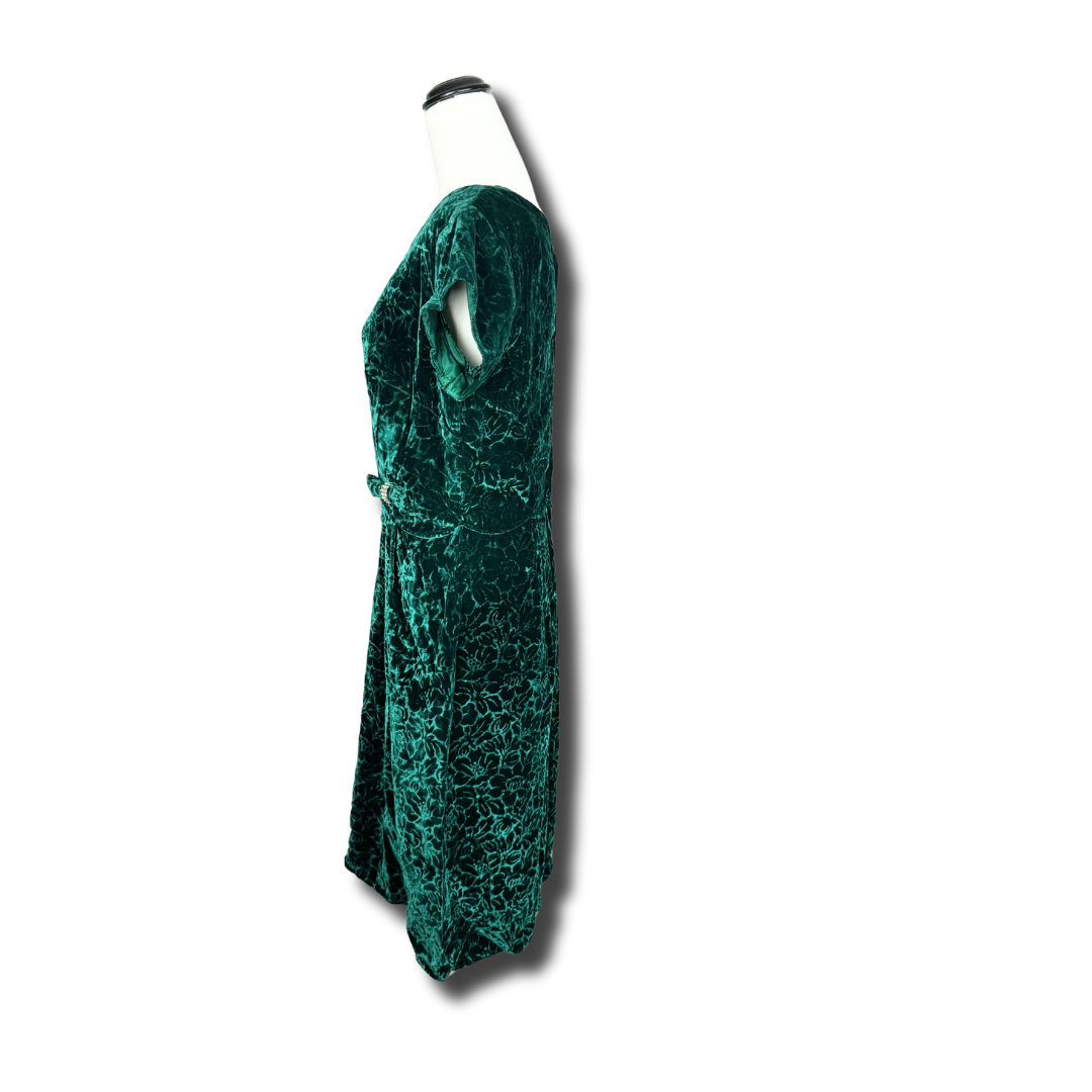 Vintage 50s Emerald Green Dress with Diamantes