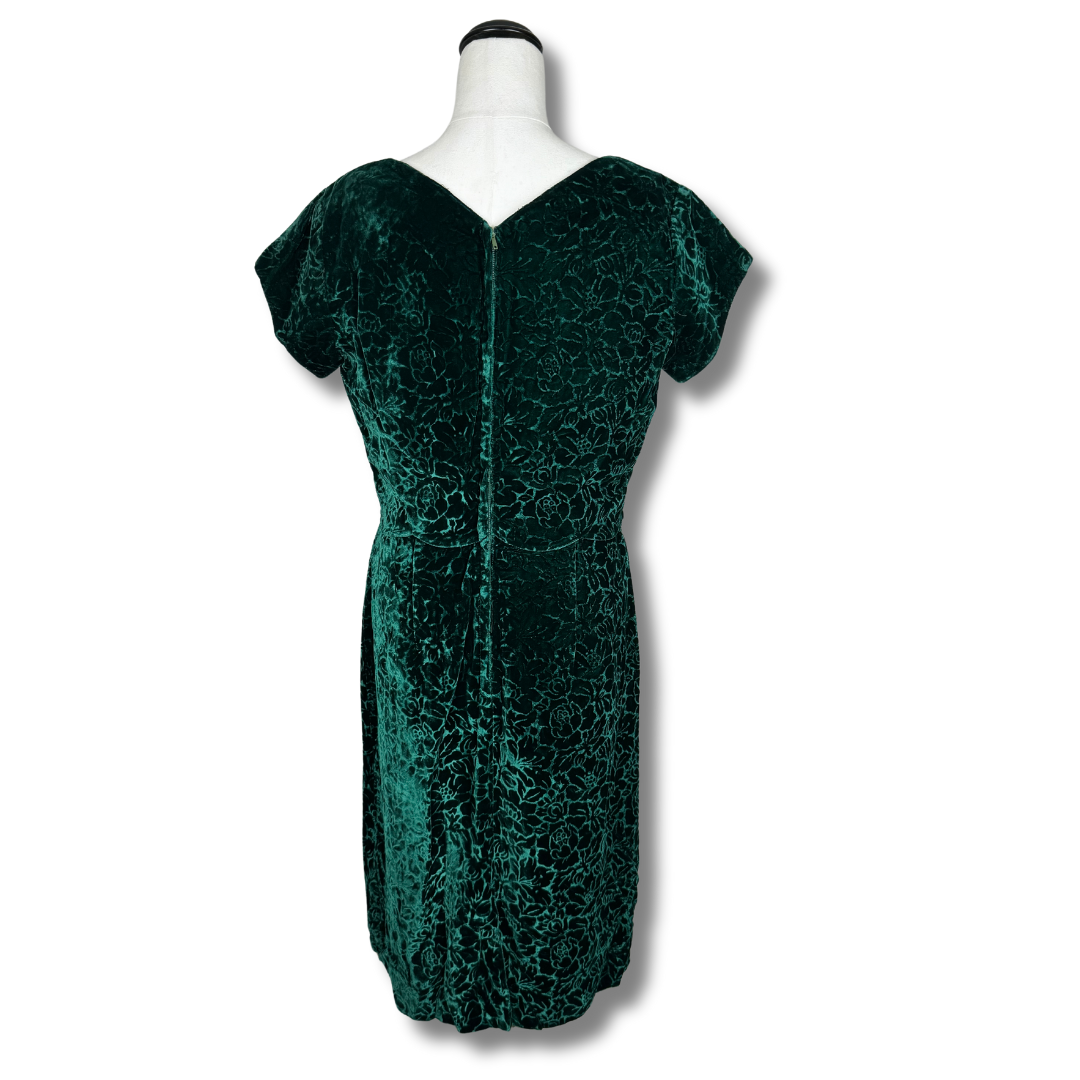 Vintage 50s Emerald Green Dress with Diamantes