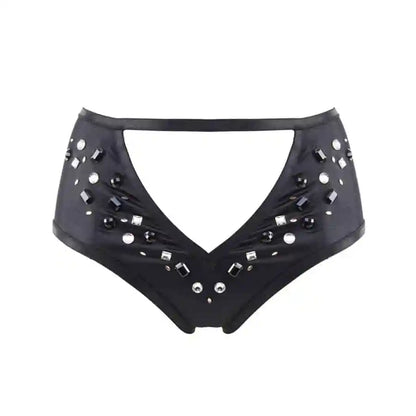 Betsy Black Studded High Waisted Brief