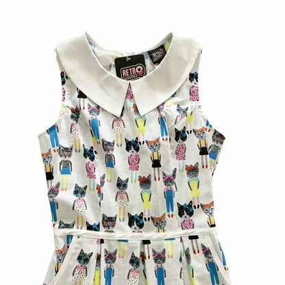Cats Collared Dress