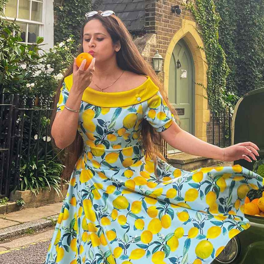 Lemon Print Darlene Dress