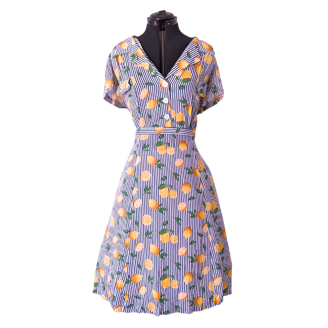 Evita Lemon Print Dress