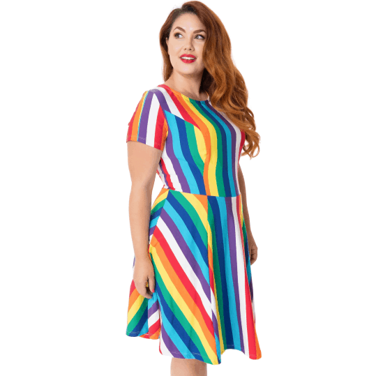 Unique Vintage Margot Rainbow Dress