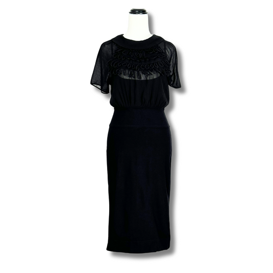Review Black Chiffon Slinky Dress