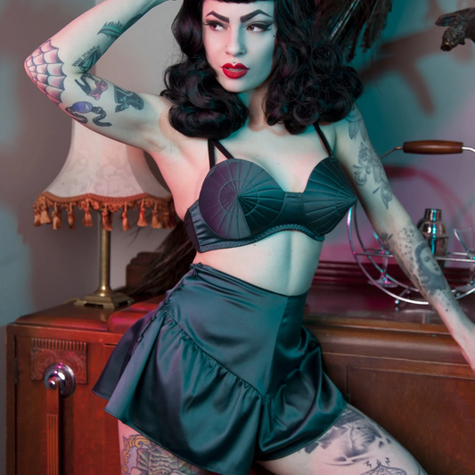 Bettie Page Teal French Knickers