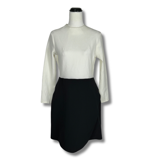 Top Shop Mod Style Long Sleeved Dress with Cross over Skirt