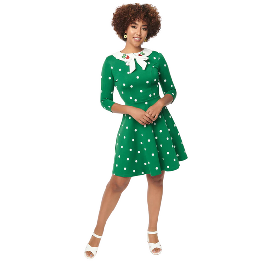 Unique Vintage Wednesday Dress in Green